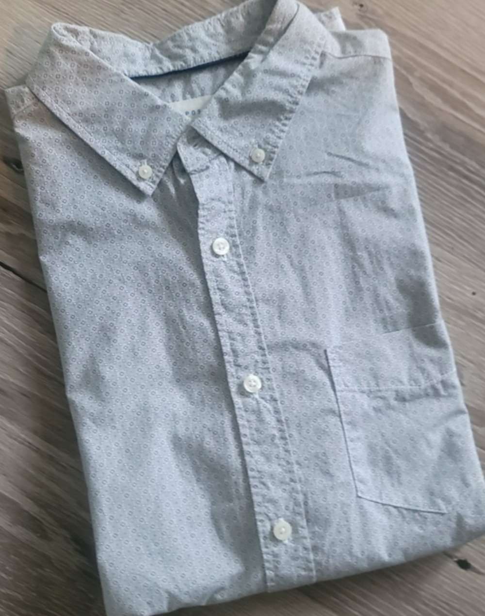 Aeropostale Button Down Men's Shirt M Gray Short Sleeve Casual 100% Cotton